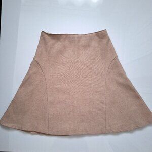 Massimo Dutti Wool Alpaca Blend Tan Mini Skirt